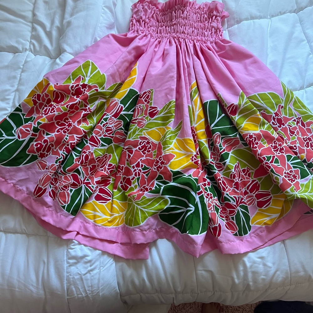 Pink Floral Hula Pa'u Skirt